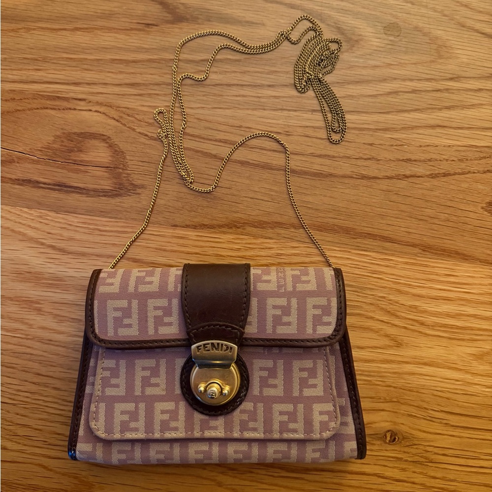 Fendi Tan and Brown Crossbody Bag